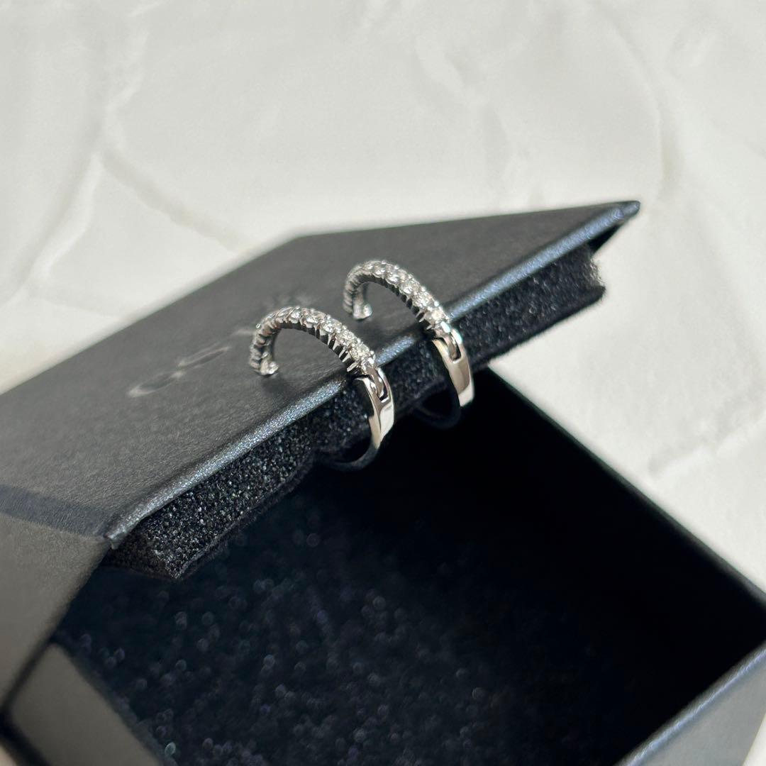 PT950 シンプル♪ダイヤモンド ピアリング D 約0.30ct