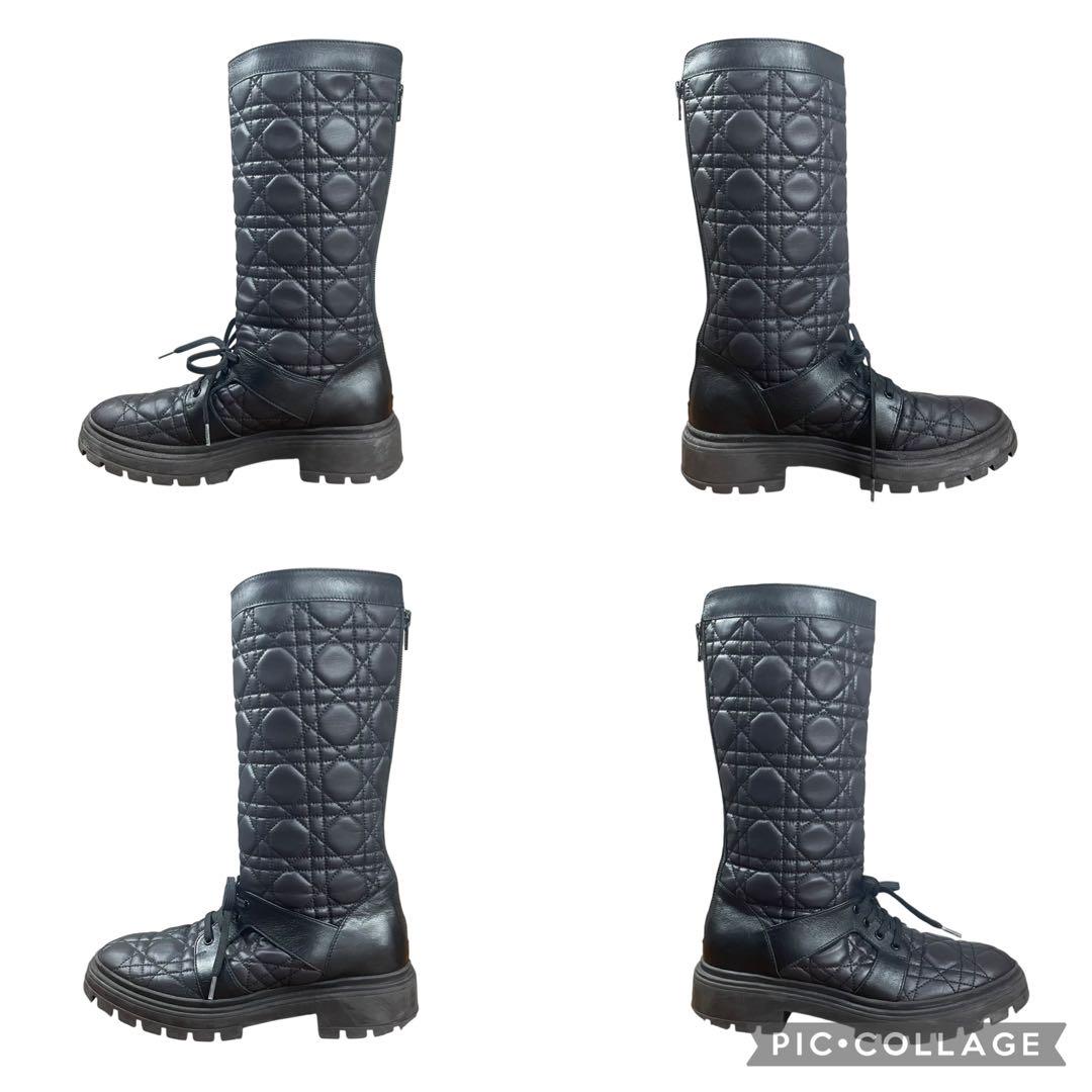 【美品】クリスチャンディオール★カナージュ　テクニカルファブリック　ロングブーツ 美品】クリスチャンディオール☆カナージュ テクニカル