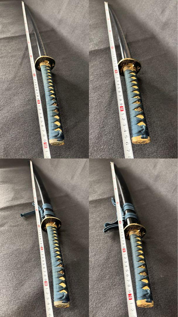 模造刀セット　黒漆鞘　鞘付き長約72cm\105cm 25D22