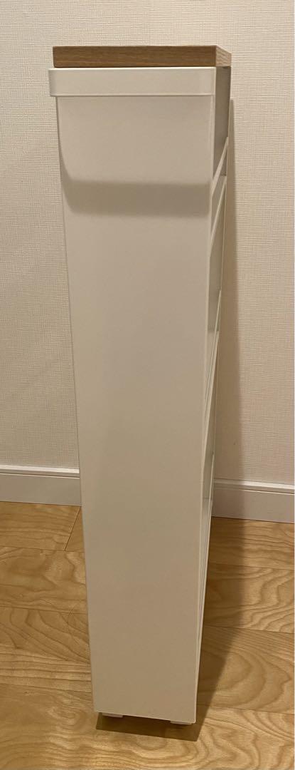 山崎実業 ハンドル付き スリムワゴン ホワイト tower キッチンワゴン