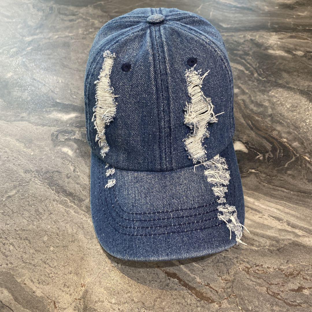 【DIESEL】ベースボール キャップ デニム ダメージ加工 ブルー 全品送料無料 tsa デニムキャップ ダメージ加工 メンズ 色落ち