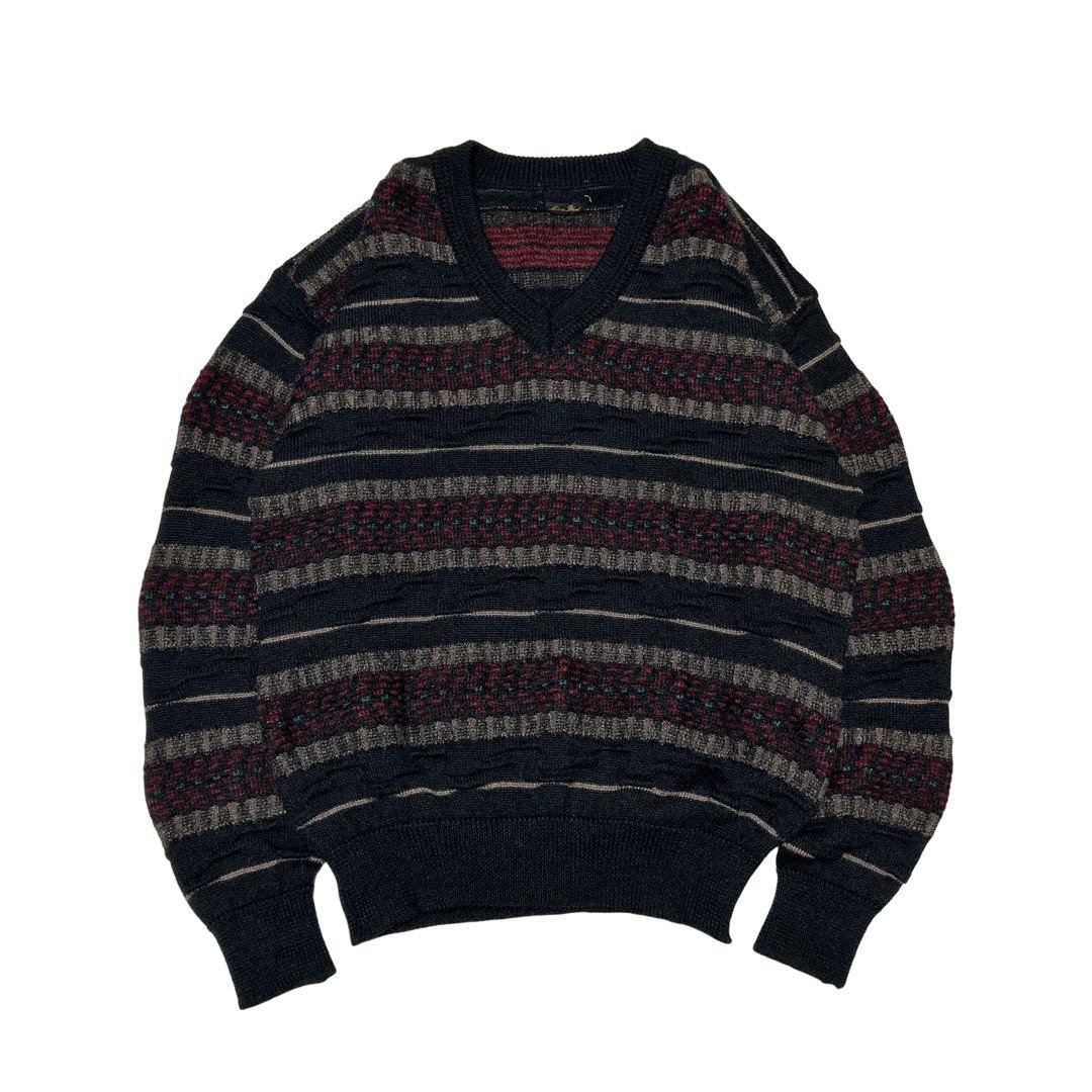 90s Euro Vintage モヘヤ 3D 立体 Coogi 型 ニット