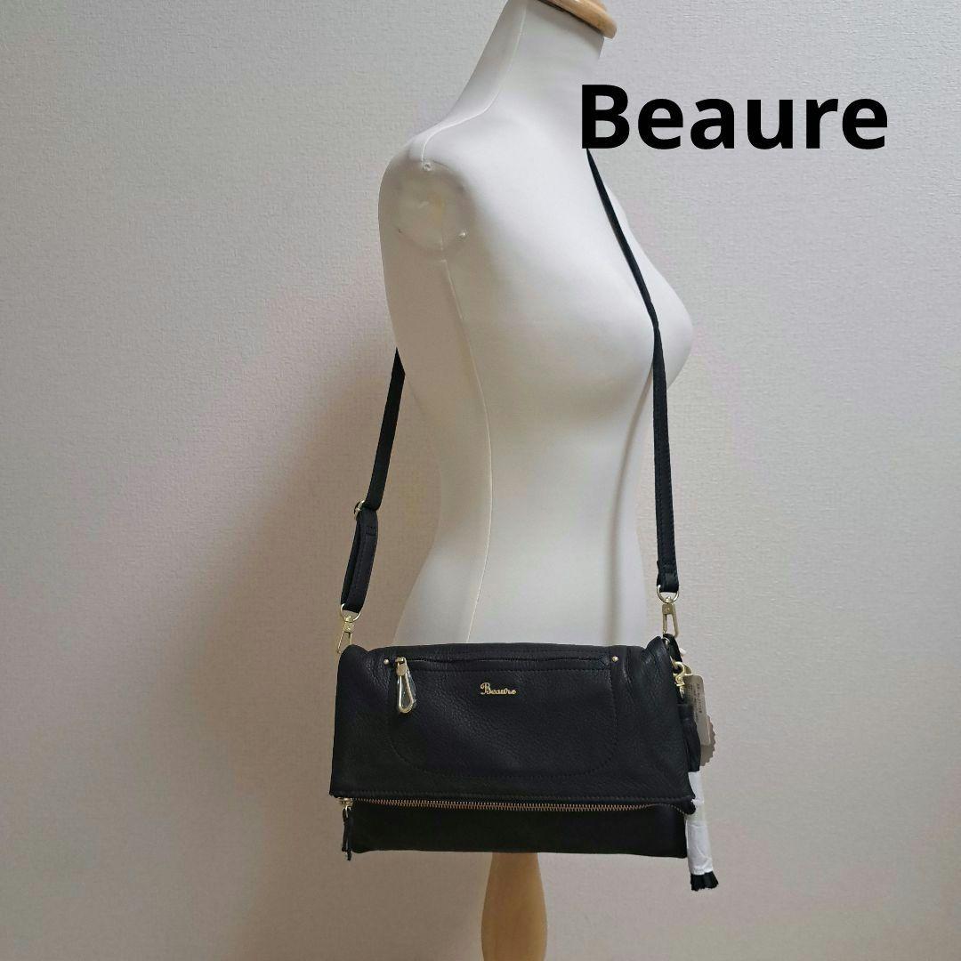 ビュレ Beau're 本革 レザー ショルダーバッグ スクエア型 ミニ