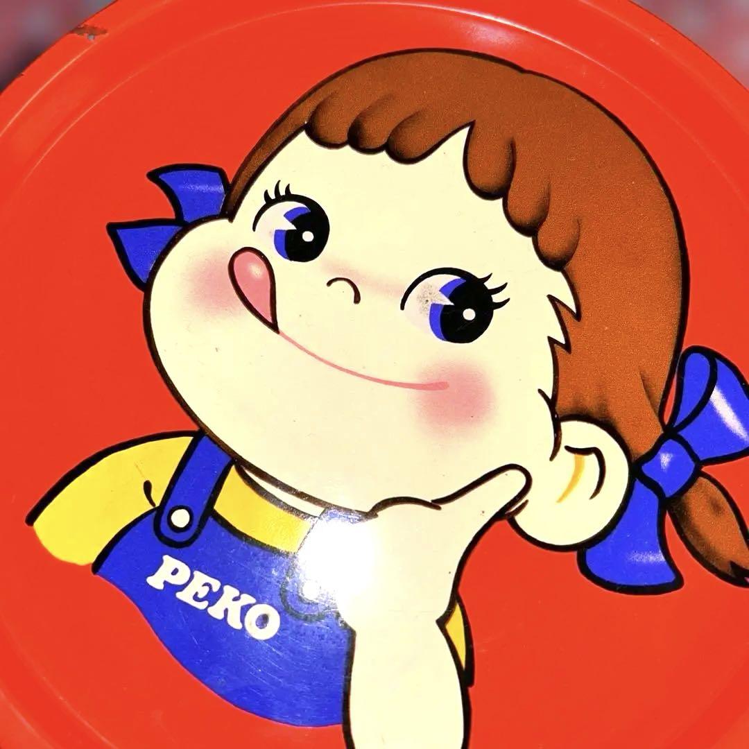 1970年代50年前 不二家ミルキーペコちゃん スツール缶大 貯金箱 1970年代50年前 不二家ミルキーペコちゃん スツール缶大 貯金箱