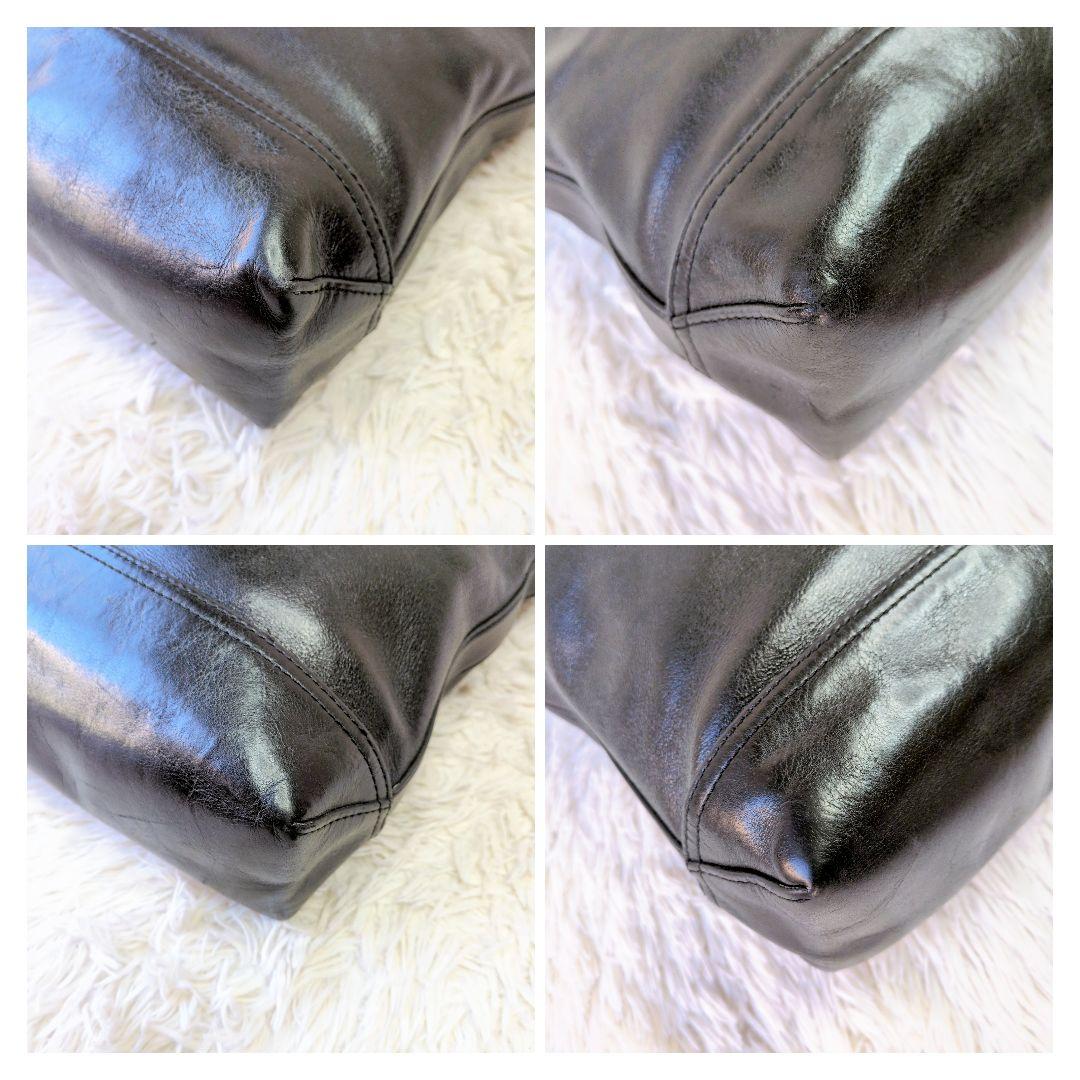 トリーバーチ トートバッグ ミラー付き レザー A4収納 レザー ブラック