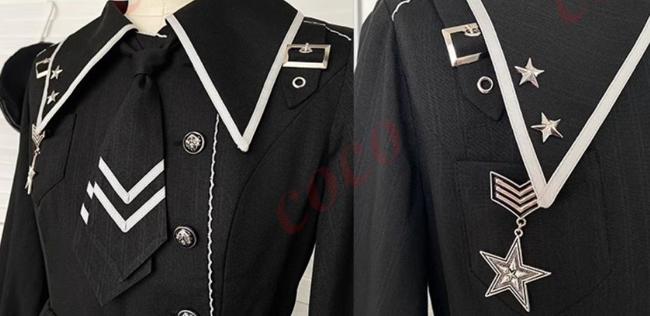 オリジナル lolita 軍服 軍ロ ロリータ ワンピースセット　L360＃