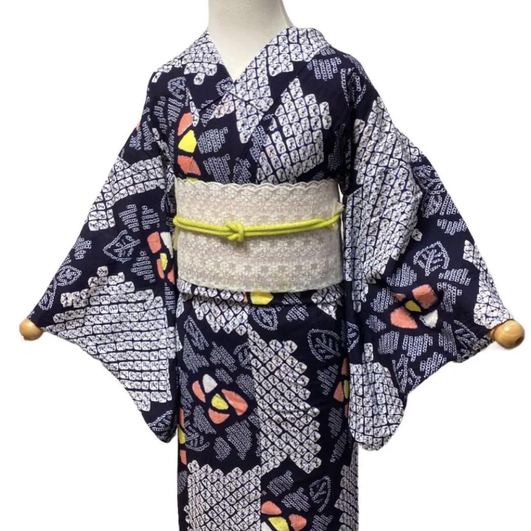 ¨̮⃝ 身丈156 芍薬 絞り浴衣 有松絞り yukata着物・浴衣