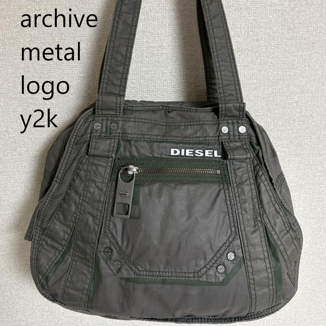 美品 DIESEL archive metal logo y2k ハンドバッグ