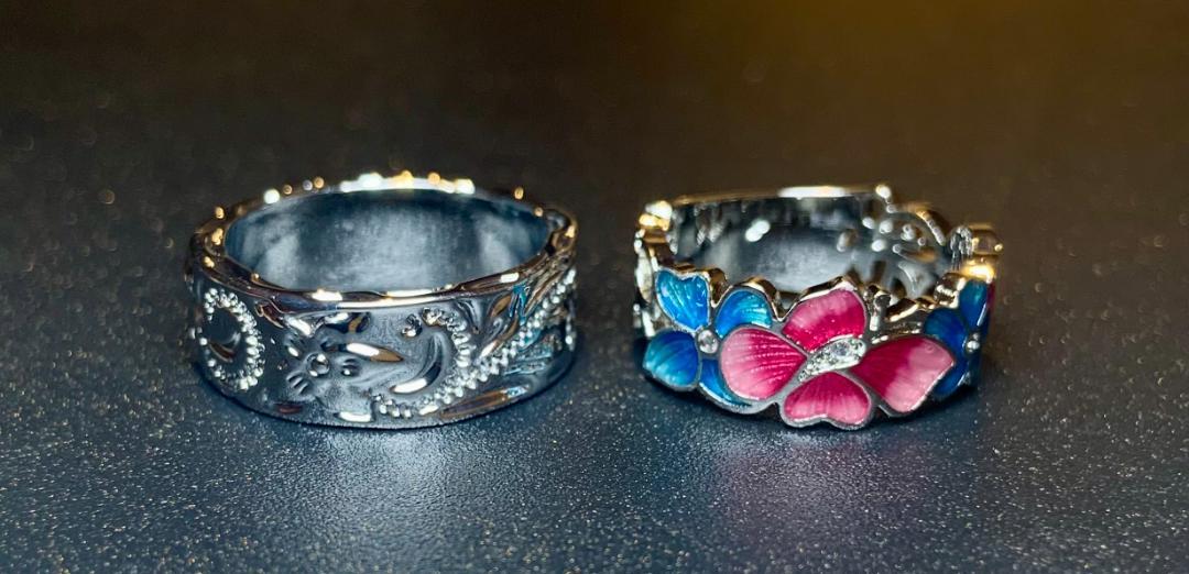 ハーフエタニティ&ツイスト リング シルバー S925 2個セット