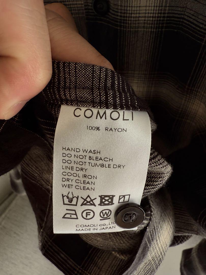 COMOLI 23SS レーヨンオープンチェックシャツ　サイズ1