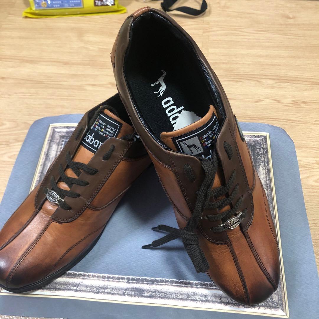 本日限定値下秋旅未使用】adabat ブラウン レザー スニーカー25.5cm