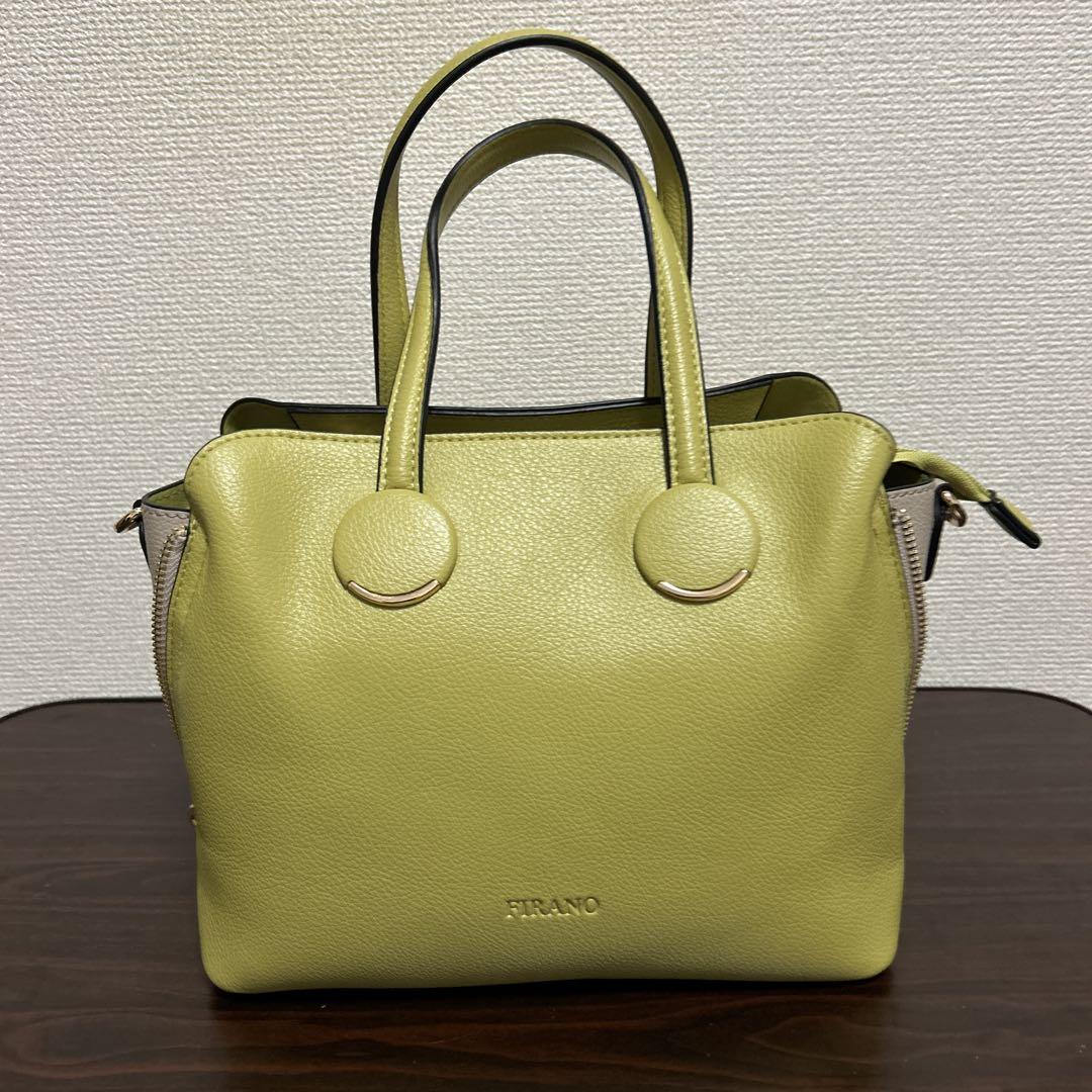 FIRANO ライムイエローハンドバッグ