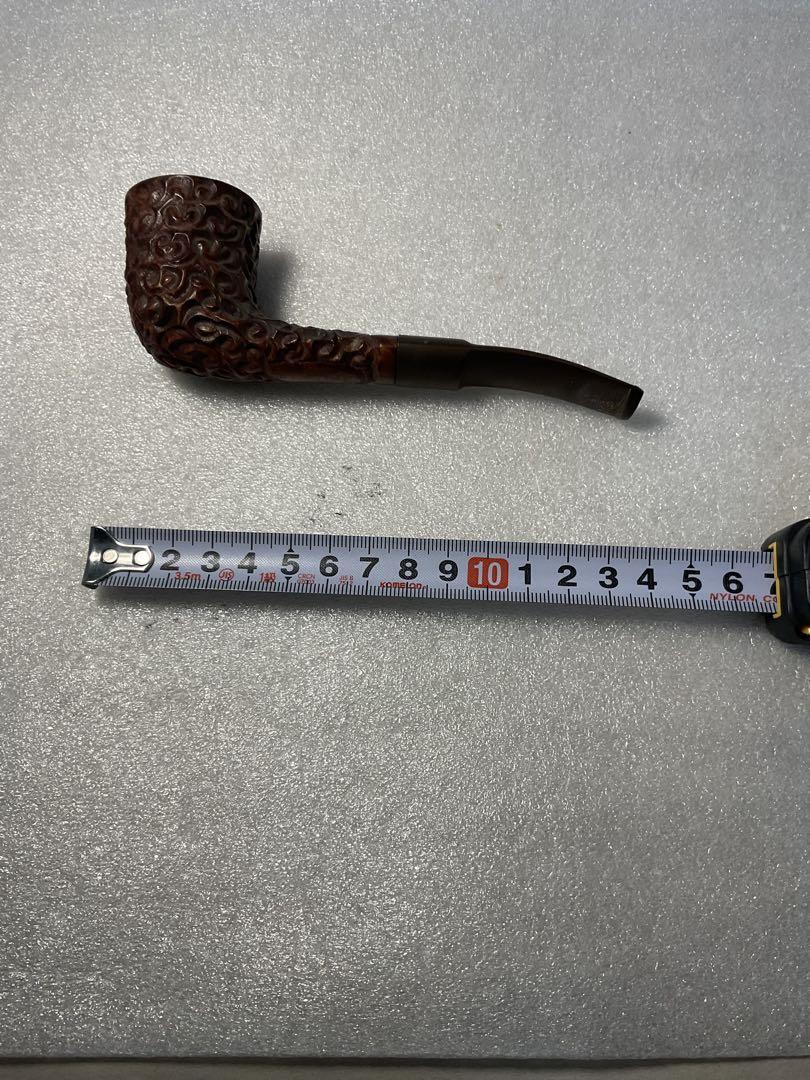 木製彫刻パイプ 約15cm 銘あり