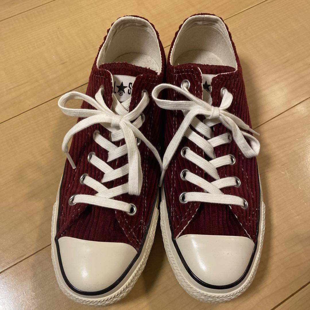 ALL STAR コーデュロイ スニーカー converse　赤色　25センチ