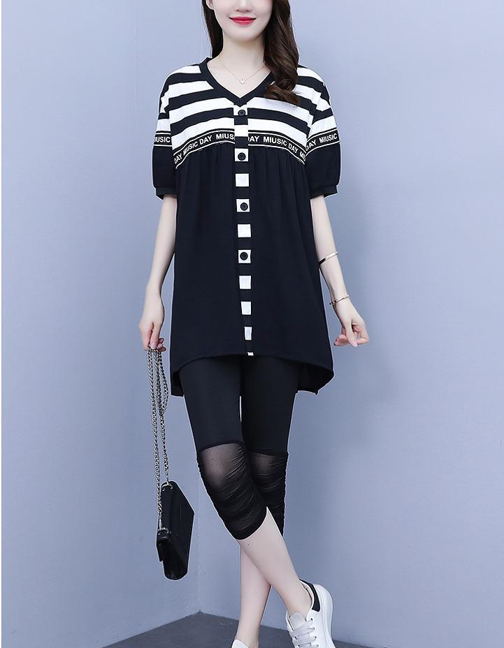 大きいサイズ レディース 春 夏 セットアップ　トップス　パンツ　新品 半袖　秋