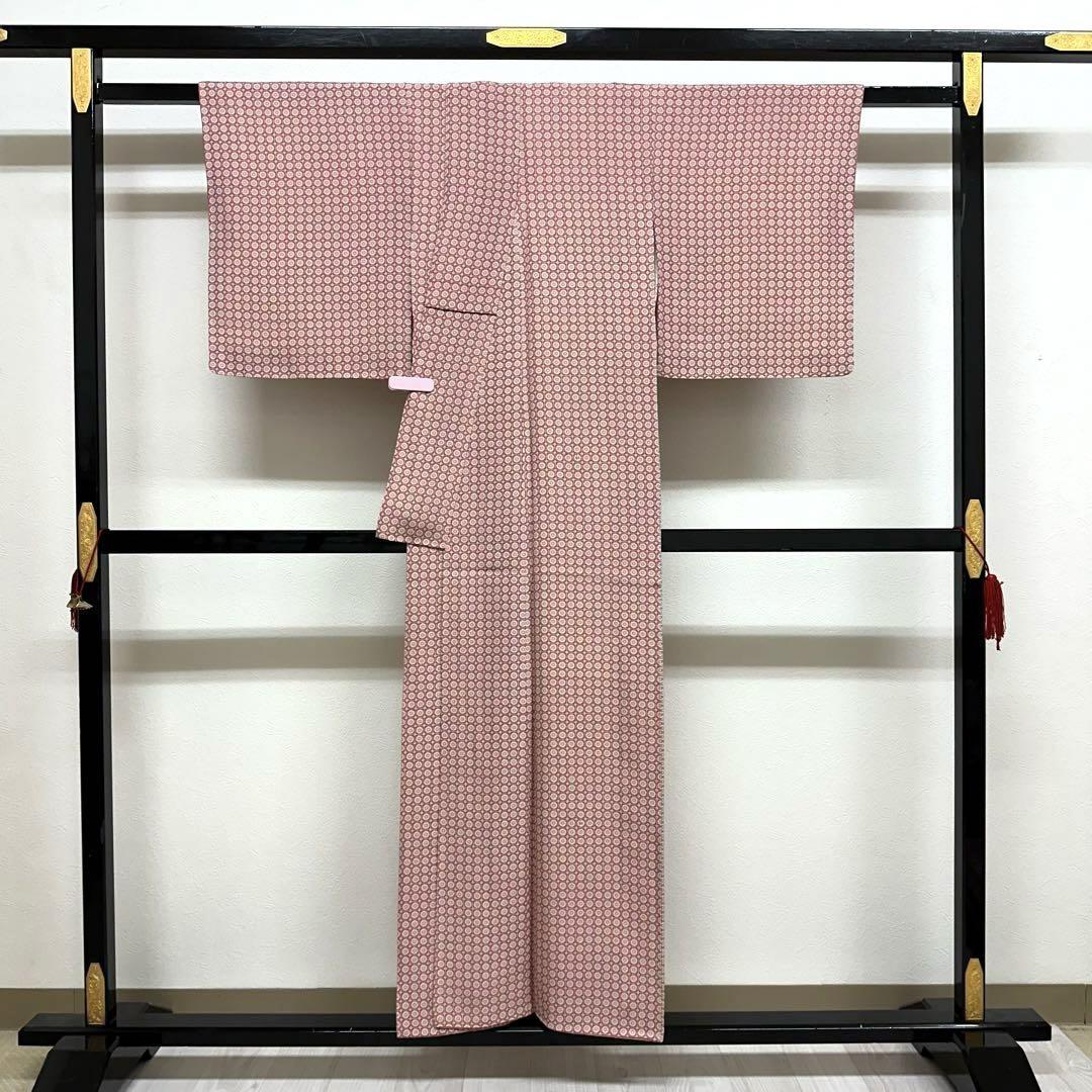 RK-1237 小紋 細かな花の染柄 着物 正絹 袷 広衿