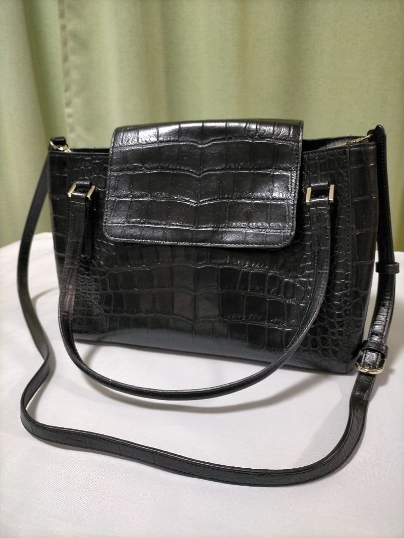 お値下げ Cat in the closet クロコ型押しレザーバッグ 2WAY 厳選