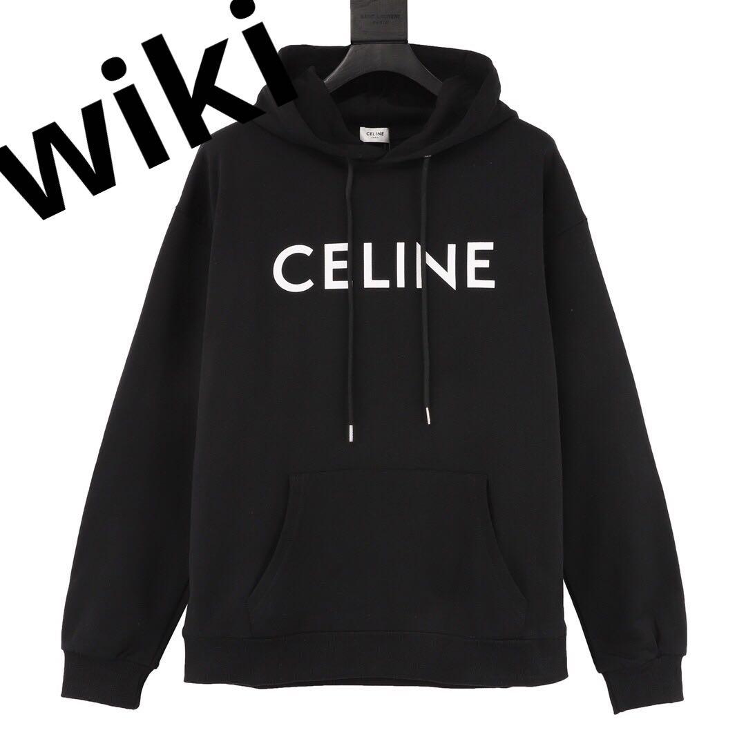 CELINEセリーヌロゴ パーカー ブラックＬサイズXL