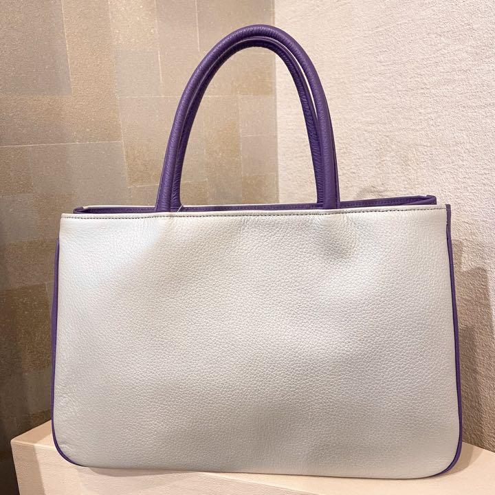 衿秀 和装バッグ トートバック マザー バッグ ホワイトシルバー/パープル 牛革 衿秀 和装バッグ トートバック マザー バッグ ホワイトシルバー/パープル 牛革