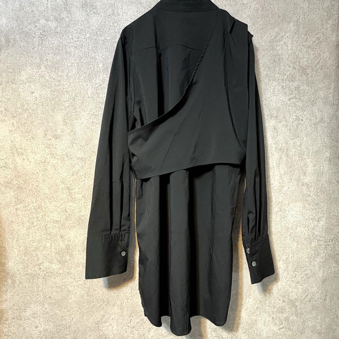 美品】PUBLIC TOKYO アシメデザインブラウス 黒 プリーツ - メルカリ