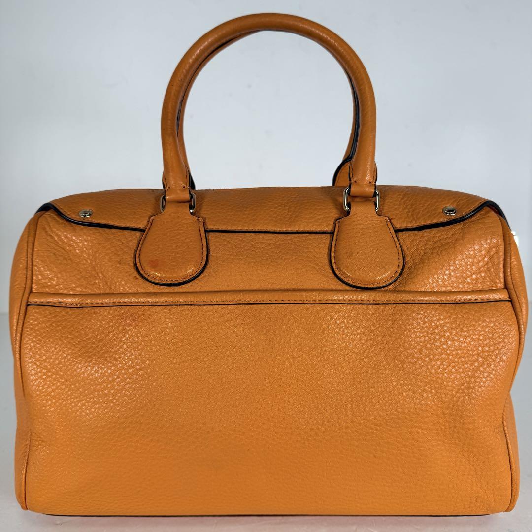コーチ COACH ミニボストンバッグ ハンドバッグ レザー オレンジ