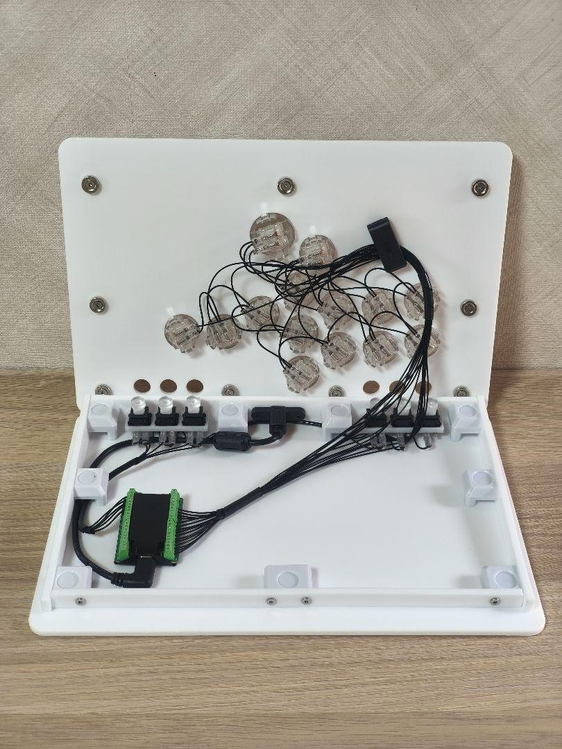 【新型V1ボタン】punkworkshop minibox white タイプB PKB PC】MINI BOX レバーレスコントローラー (ボタンレイアウトB
