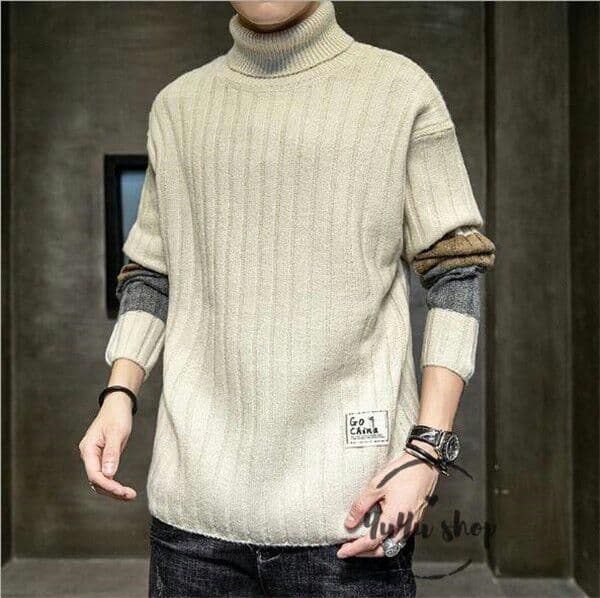 ニットセーター メンズ クールネック 長袖 秋服 カジュアル おしゃれ 暖かい