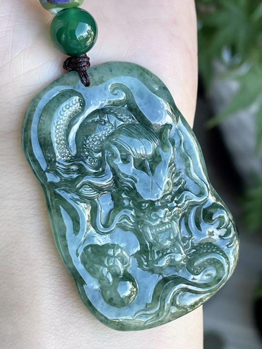☘本翡翠 グアテマラ翡翠 ❄️氷種❄️ 龍神 ネックレス 新品