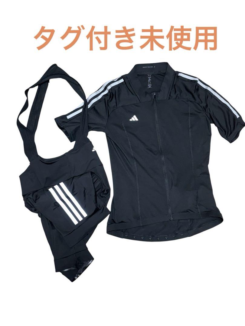 adidas サイクルジャージ　ビブショーツ　上下セット　黒