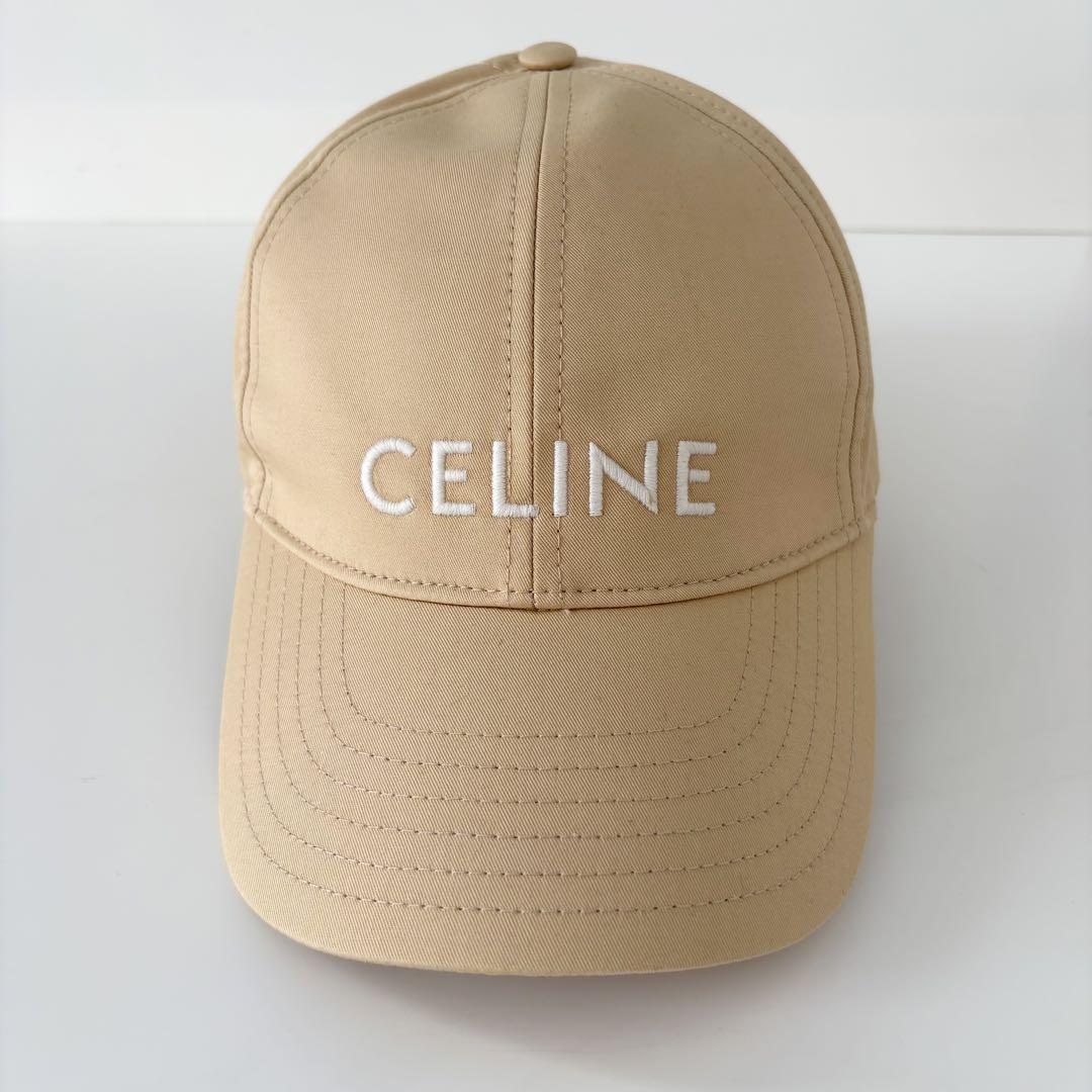 CELINE エンブロイダリー ベースボールキャップ コットンギャバジン