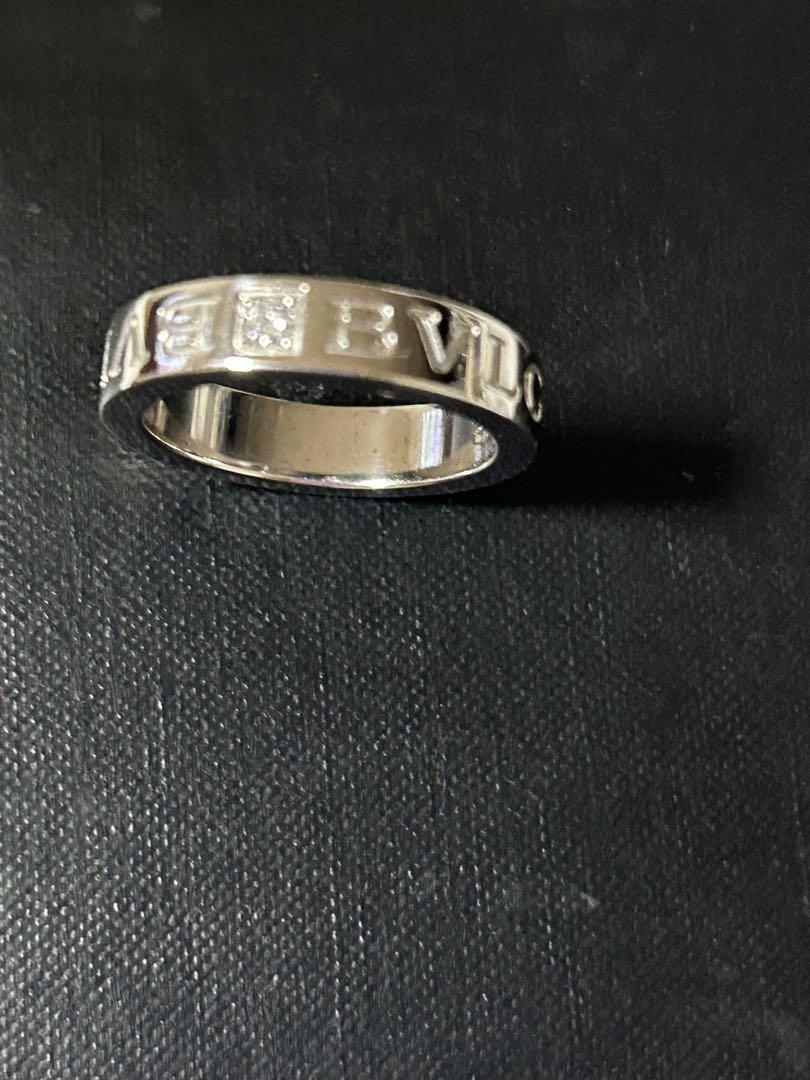 ブルガリ BVLGARI ダブルロゴ ダイヤモンド　リング　8号　k１８WG