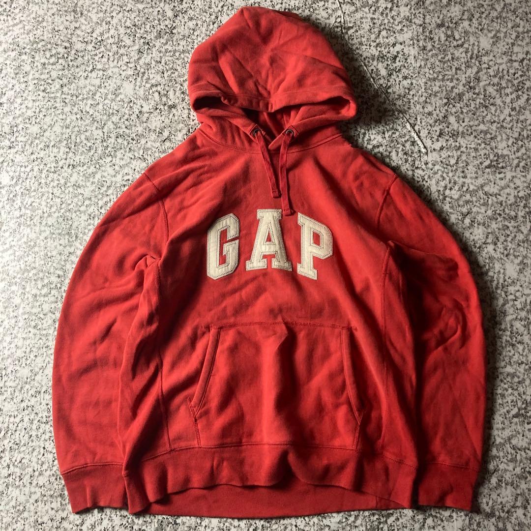 【90sビンテージ】OLD GAP ビッグロゴ　スウェットパーカー　サイドリブ