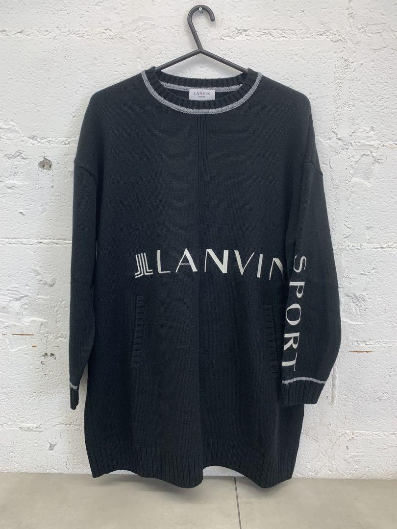 MG0659★LANVIN SPORT 42 ブラック セーター ポケット付き