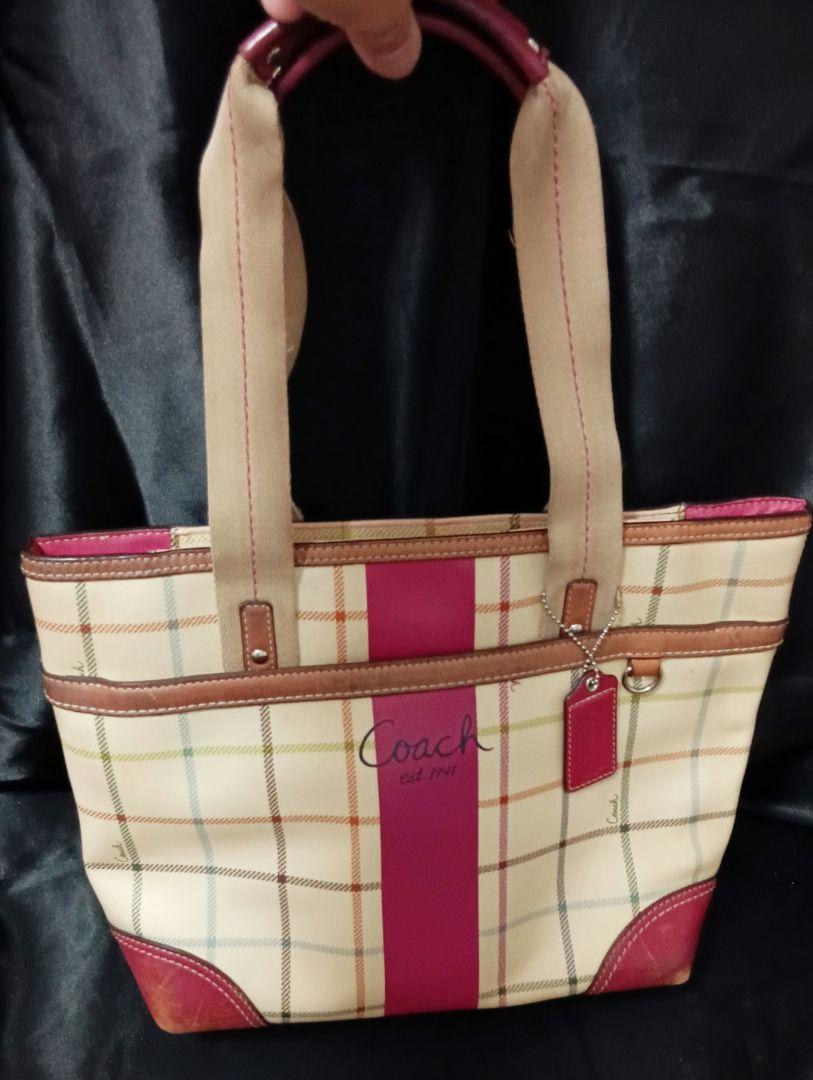 Coach チェック柄 ショルダーバッグ