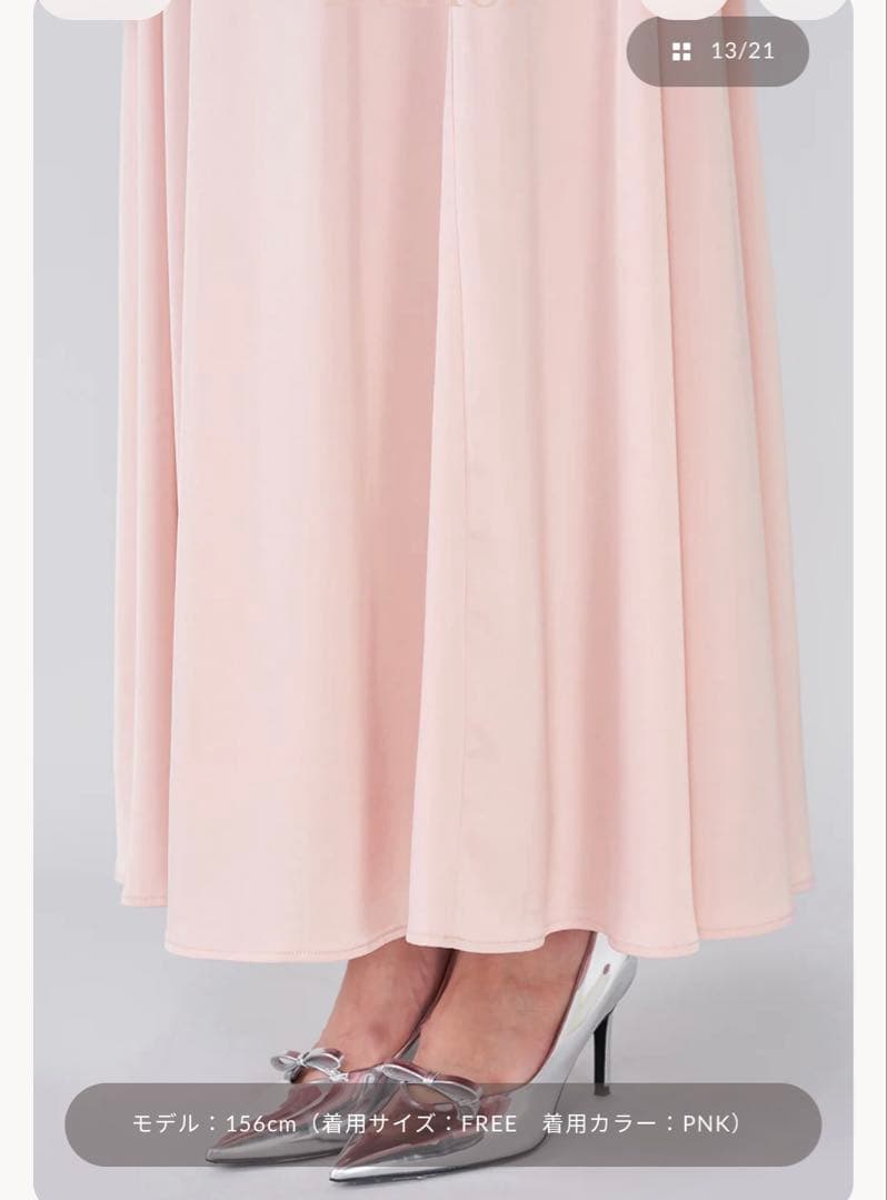 バックリボンフレアロングワンピース ブラック バックリボンフレアロングワンピース ブラック