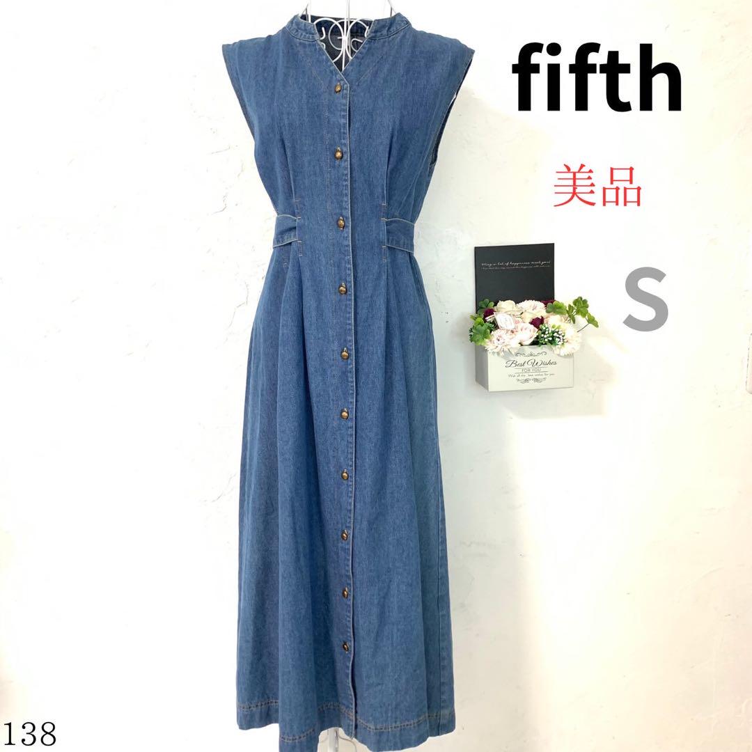 【美品A】 fifth ノースリーブデニムロングワンピース S