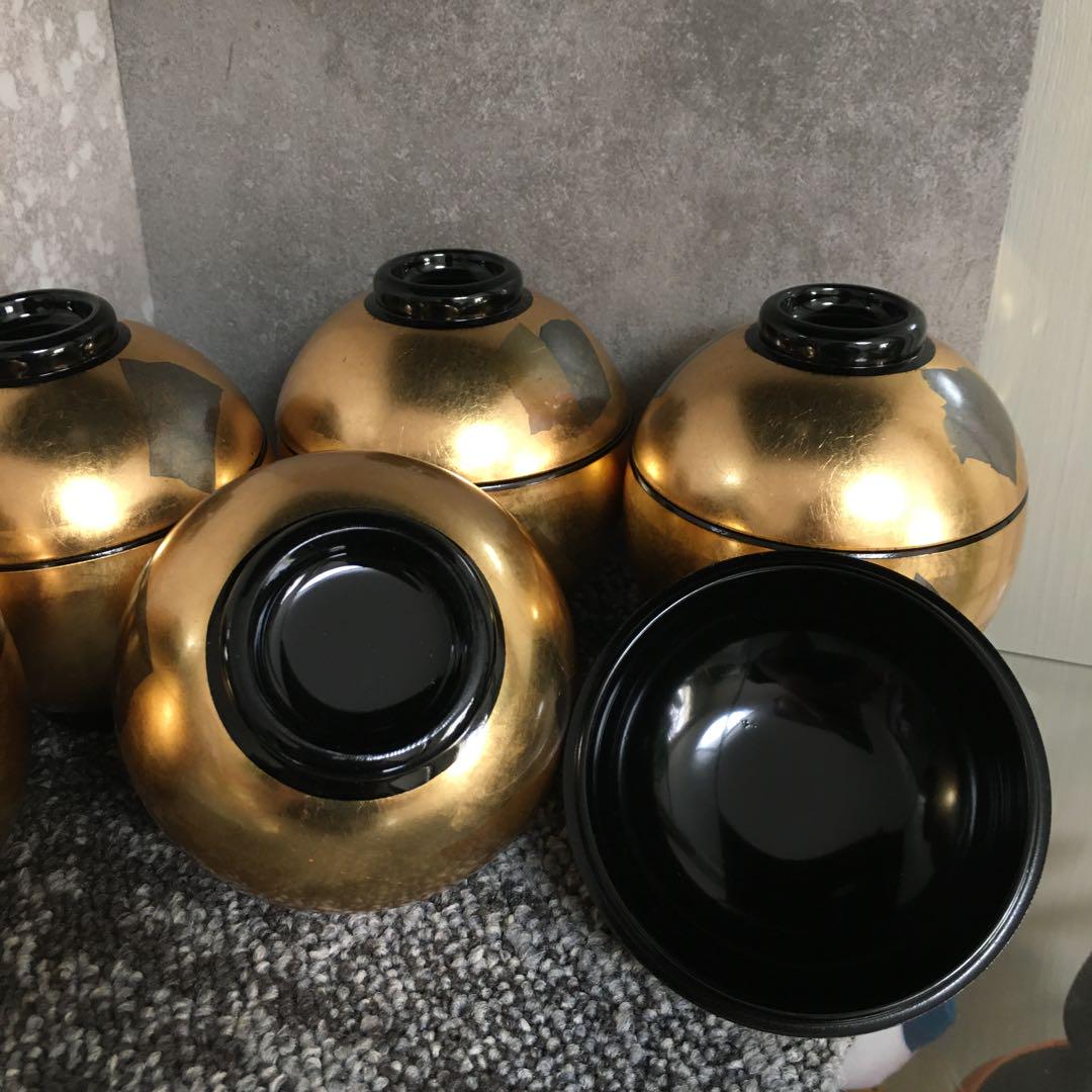 一日限定値下　加賀金箔　漆器　吸物椀　お椀　5客　伝統工芸