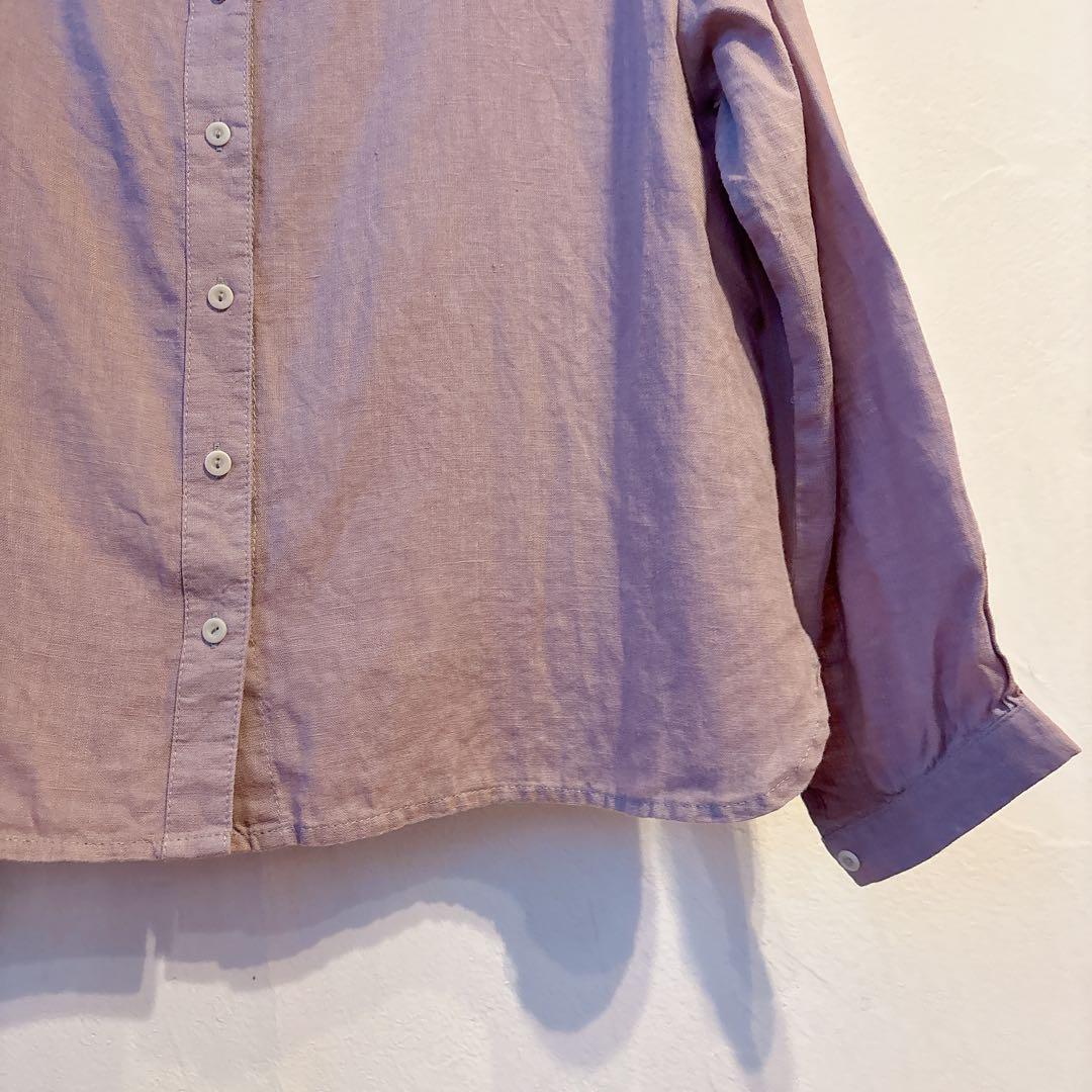 人気激安 匿名配送】 fog シャツ 長袖 リネン 薄ピンク work linen トップス
