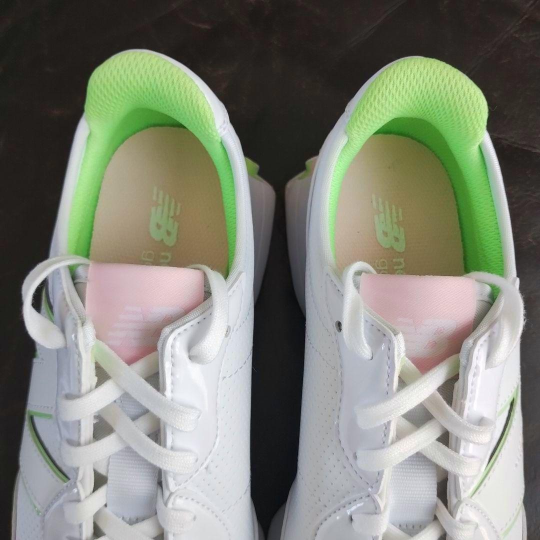 未使用 New Balance GOLF スニーカー ホワイト/グリーン/ピンク