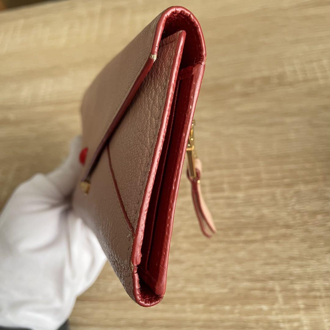 miu miu ピンクレザー 長財布 レター