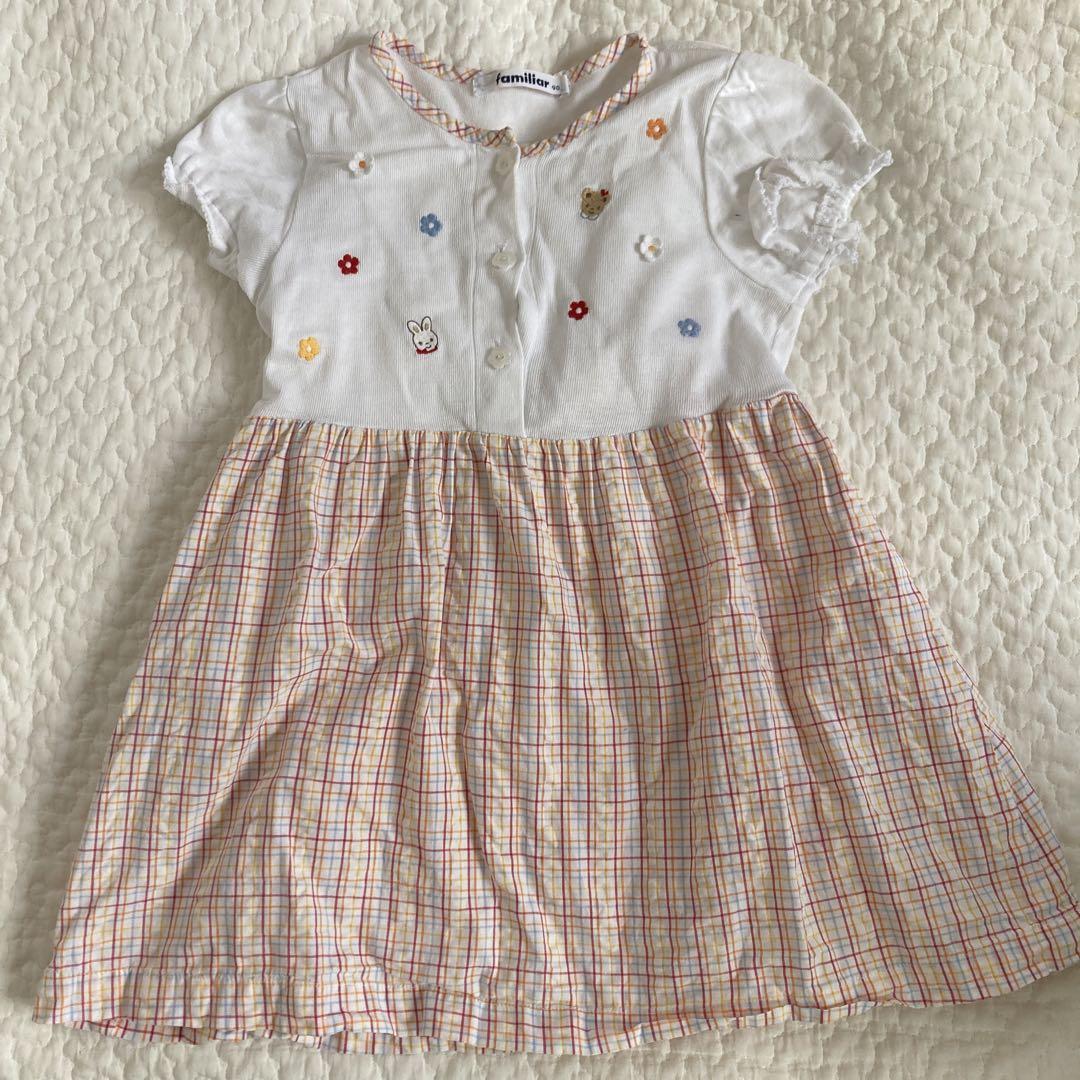 Familiar ワンピース 90サイズ 半袖 ファミリア familiar イエロー ワンピース 半袖ワンピース 90