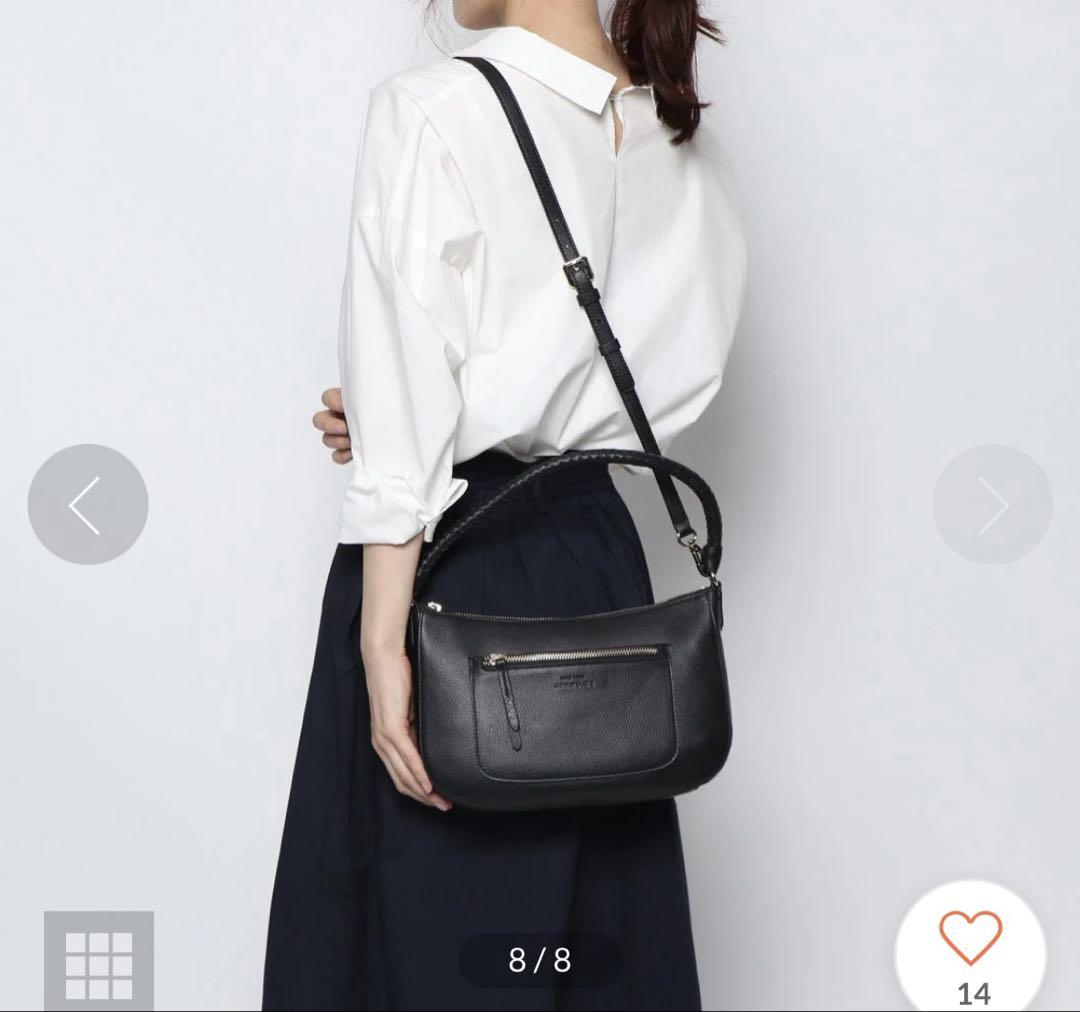 COLE HAAN GRANDOS ブラックレザーショルダーバッグ 2way - メルカリ