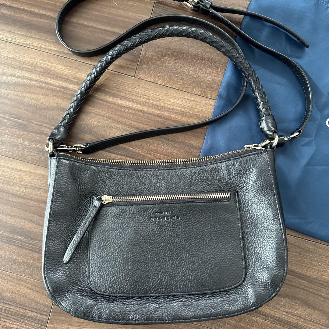 COLE HAAN GRANDOS ブラックレザーショルダーバッグ 2way - メルカリ
