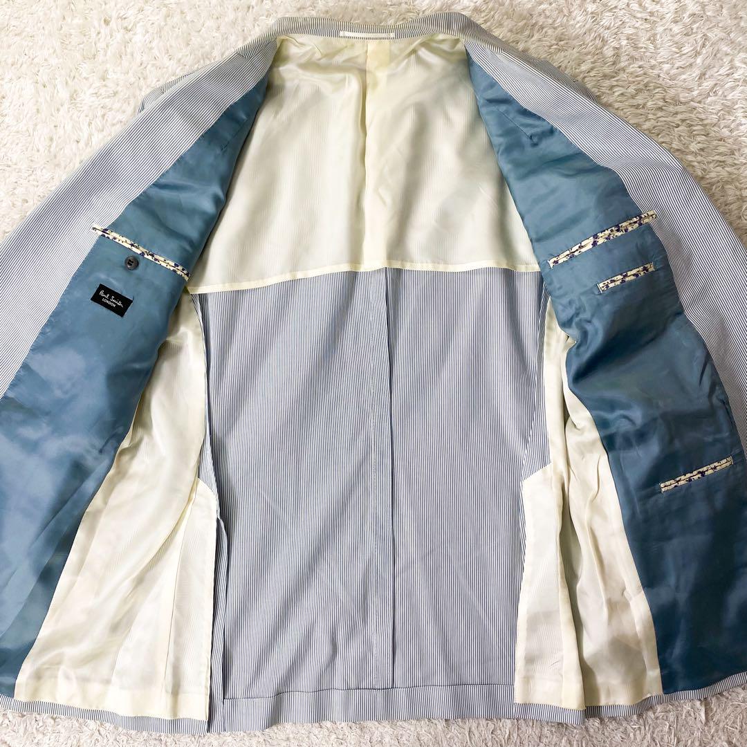 ポールスミス ロンドン ジャケット 春夏 ストライプ サックスブルー XL相当