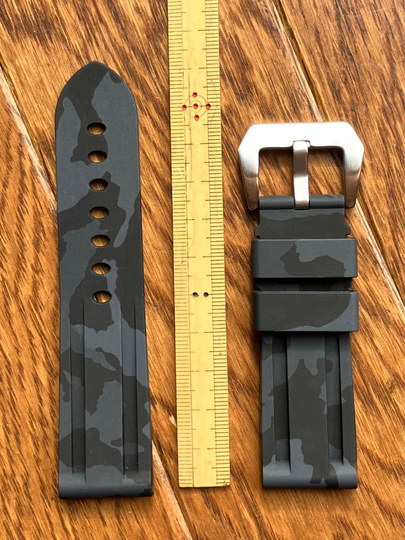 ★パネライ等代用 シリコンラバーバンド 希少柄 24mm