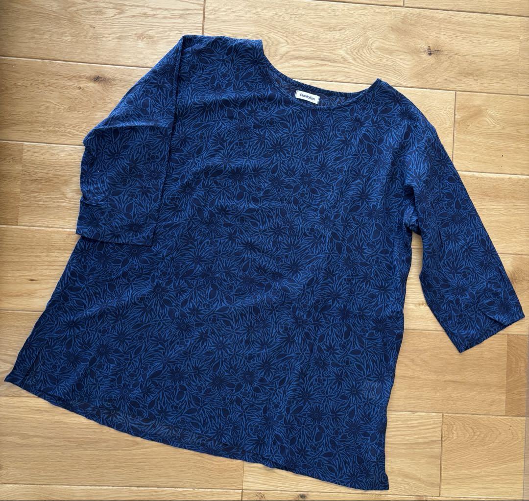 美品　plantation 花柄カットソー　M シルク
