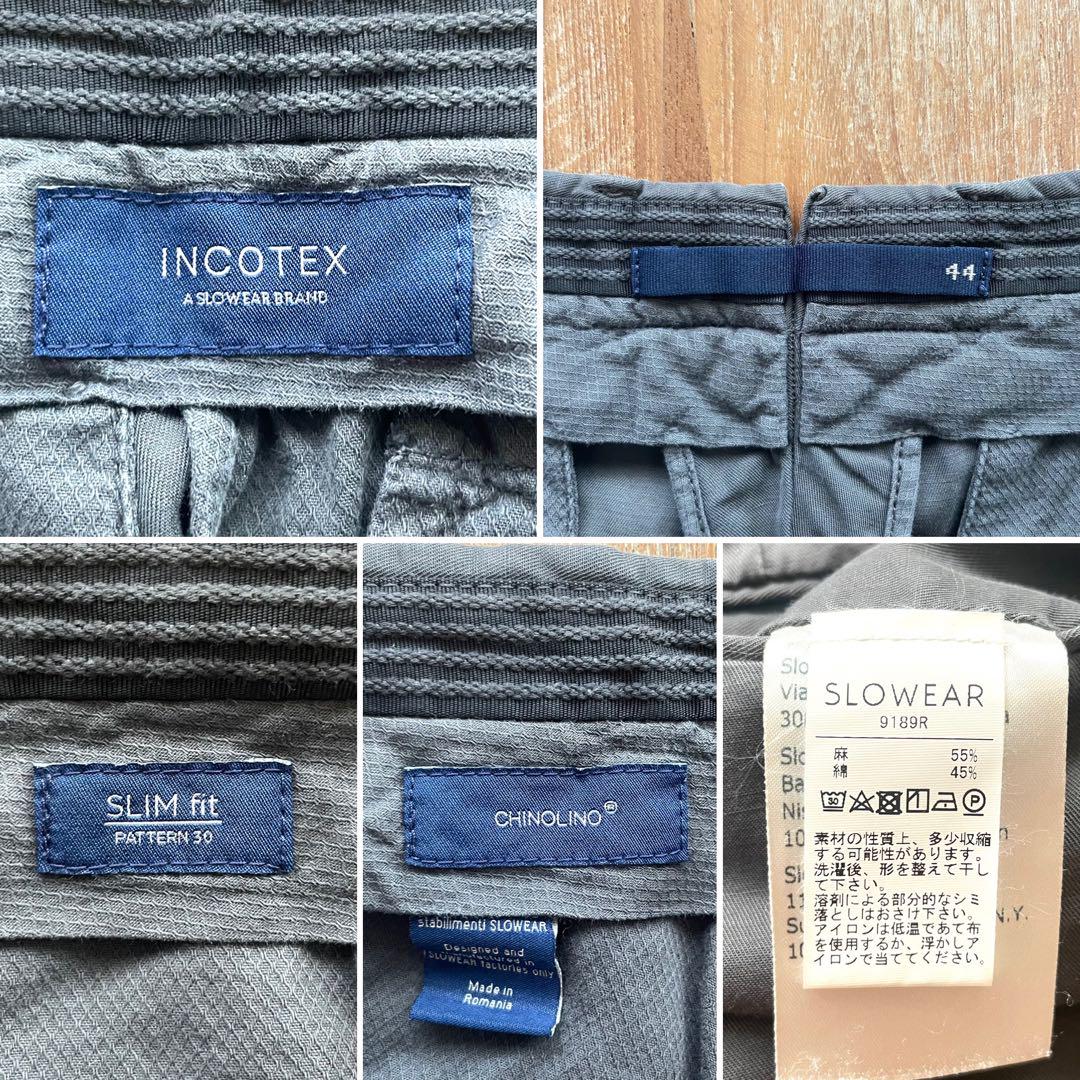 美品】INCOTEX CHINOLINO テーパード スラックス パンツ 44