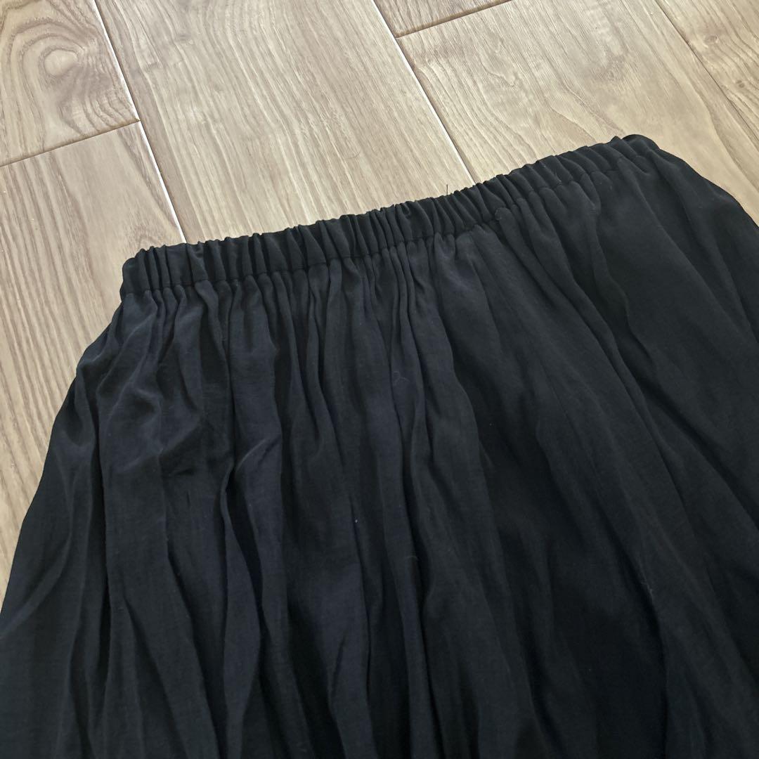 美品　doudou レース切替スカート　ブラック