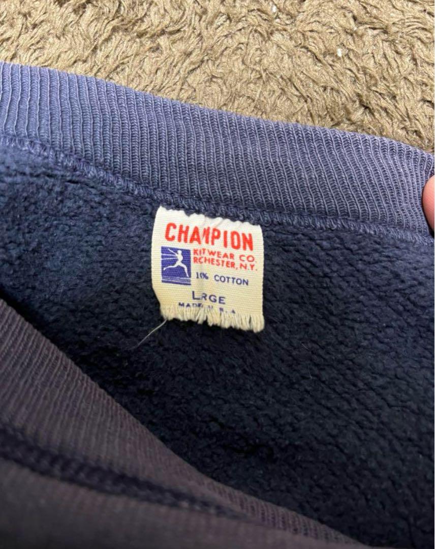 Champion ランタグ　ナス紺　スウェットシャツ