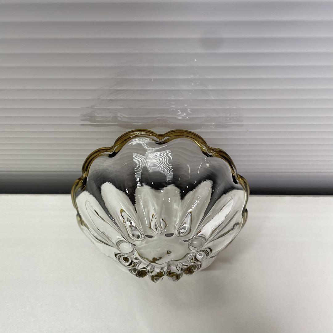 田井将博 作家物 2点セット ガラス 器 皿 ボウル 鉢 花輪モール